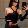 Autumn Fashion Casual Slim Solid Removable Sleeves Halter T Shirt For Women New Streetwear Wild Basic Female Top Hot